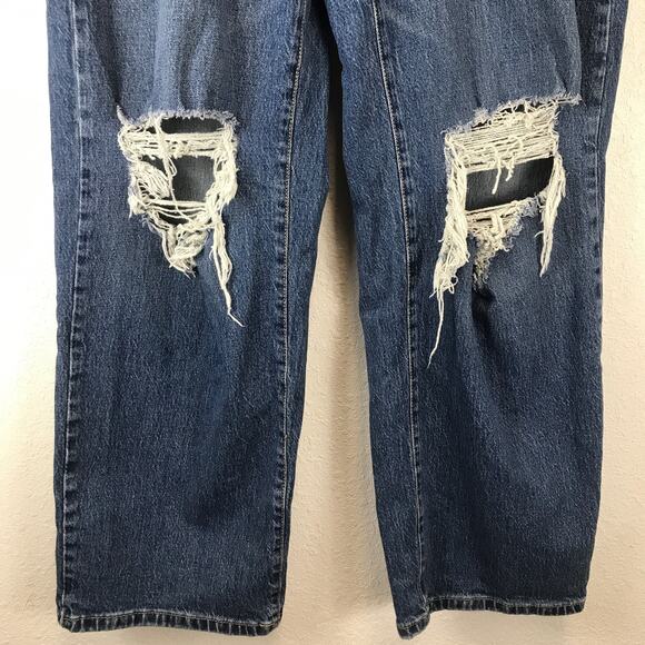 Wild Fable Super High Rise Baggy Torn Knees Distressed Grunge Jeans Size 12/31 - Picture 7 of 11